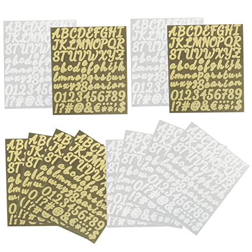 PHENOFICE 10 Blatt Buchstabenaufkleber DIY Buchstabenaufkleber Selbstklebende Aufkleber Scrapbooking Washi Aufkleber Kleine Aufkleber Etiketten Golddekor Buchstaben Und von PHENOFICE