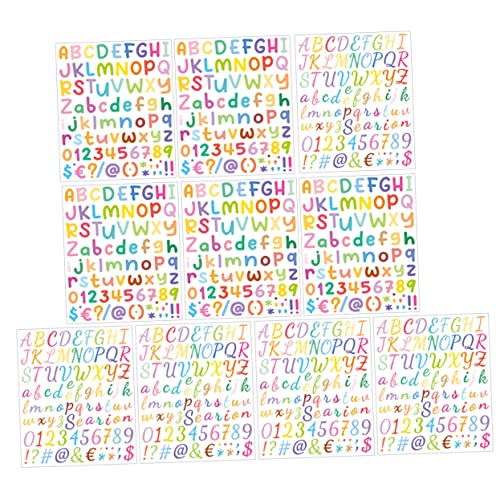 PHENOFICE 10 Blatt Bunte Buchstaben Aufkleber Zahlen Aufkleber Filz Buchstabentafel Aufkleber Für Alphabet Aufkleber Pinnwand Buchstaben Buchstabentafel Schild Wasserfeste Etiketten von PHENOFICE