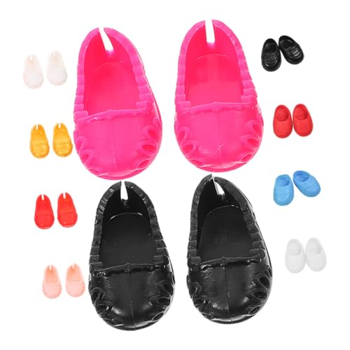 PHENOFICE 10 Paar Schuhe Puppenkleidschuhe Puppenschuhe winzige Schuhe Puppenhauszubehör Mini Puppen Schuhe Dekorative Puppen Schuhe Kleiner Schuhschmuck Miniatur-Schuhe Plastik von PHENOFICE