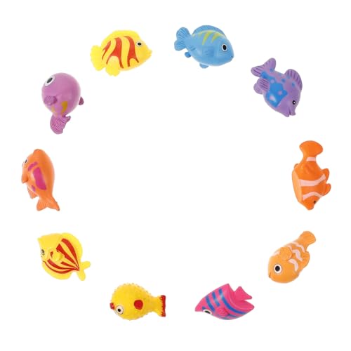 PHENOFICE 10 Stück Cartoon Kunststoff Fischfiguren Für Mini Aquarium Künstliche Schwimmende Fische Zur Dekoration Von Mikro Landschaften Und Spielzeug Für Katzen von PHENOFICE