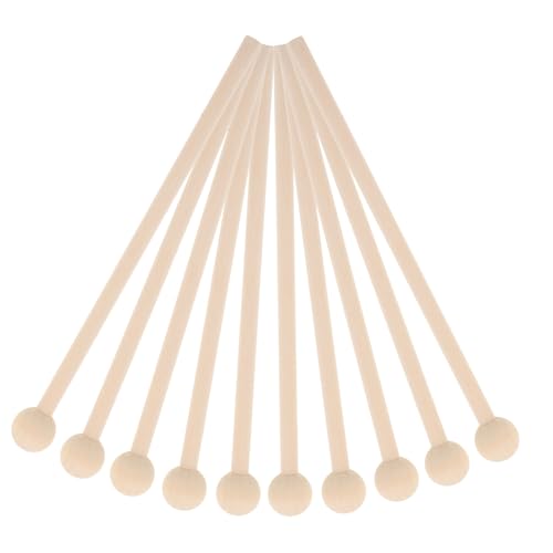 PHENOFICE 10 Stück Rhythmus Sticks, Glockenschlägel, Holzschlägel, Kinder Xylophon Sticks, Instrument, Kleine Trommel, Shake Handgriff, Kinderinstrumente, Spinning Drum, Baby Percussion von PHENOFICE