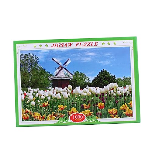 PHENOFICE 1000 Stück 1 Satz Puzzle für Erwachsene Kinderspielzeug pädagogisches Puzzle Kinder Puzzle kinderpuzzle Puzzlematte puzzlekleber Papierpuzzle-Landschaft Modernes Tulpen-Puzzle von PHENOFICE