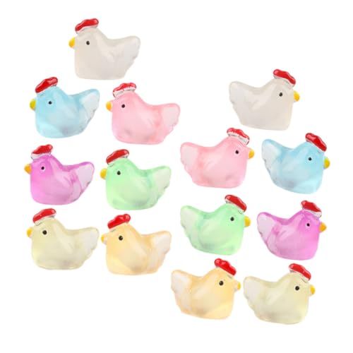 PHENOFICE 100st 3D-küken Kleine Kükenfigur Mini-Huhn Kleine Tierfiguren Kleines Hühnermodell Mini-hähnchen-Handwerk Mini Leuchtendes Huhn Kleine Hühnerspielzeuge Figuren Wohnkultur Harz von PHENOFICE