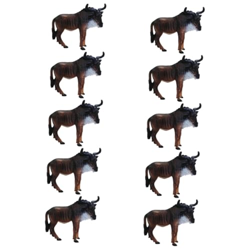 PHENOFICE 10St Afrikanisches GNU-Modell Gnus Tiere Wilde Tierfiguren Spielzeug Wildtierfiguren Tierwelt GNU-Figur Simulation Wildtierdekor GNU-Dekoration für Kinder GNU-Dekor für Zuhause PVC von PHENOFICE