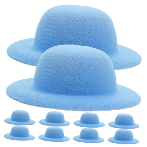 PHENOFICE 10St Mini-Strohhut Mini-Mikrowelle Puppe Miniaturhut Miniaturen Puppen-Minihüte süße Puppenkleidungsaccessoires Hut- Bastelhut Mini- - Miniatur-Mini-Hüte Flanell Blue von PHENOFICE