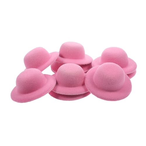 PHENOFICE 10St Mini-Strohhut exquisites Hutdekor Puppe obere Kappe formelle Mini-Hüte Mini-Hausmütze Male die Puppe selbst aus Mini-Haushut- -Requisite Mini- -Webhut-Ornament Eva Rosa von PHENOFICE