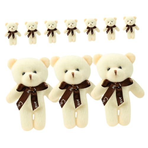 PHENOFICE 10St Plüschbär-Schlüsselanhänger bär anhänger Puppen gewichtete Kuscheltiere Stofftierplüsch Spielzeug Schlüsselanhänger Bärenanhänger kleine Bären PP Baumwolle Beige von PHENOFICE