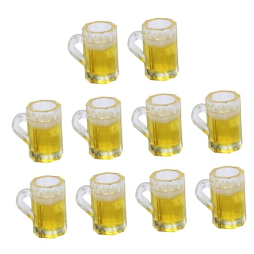 PHENOFICE Mini-Becher Mini Maßkrüge 10er Set Mini Bierkrüge Exquisite Bierkrüge Für Miniaturhäuser Dekorative Figuren Für Puppenstuben Und Mikroszenen Perfekte Accessoires Für Miniatur Enthusiasten von PHENOFICE