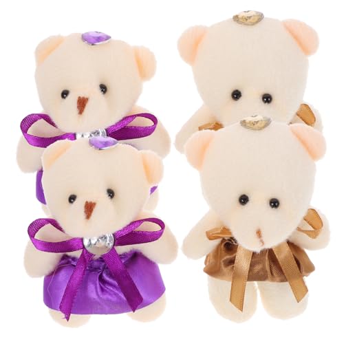 PHENOFICE 10st Bärenpuppe Hängend Gefüllt Winzig Valentinsboxen Zum Basteln Für Kinder Paar Schlüsselanhänger Hängende Dekorationen Kuscheltier Rucksack Cartoon-plüschtier Mini-Ornament Tuch von PHENOFICE