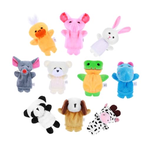 PHENOFICE 10st Beruhigende Handpuppe Tierpuppenpuppe Puppen Lernspielzeug Fingerpuppenspielzeug Für Kinder Mini-fingerpuppen Rollenspiel Puppen Spielzeug Kinder Fingerpuppen Plüsch von PHENOFICE