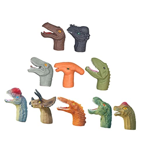 PHENOFICE 10st Dinosaurier-handpuppe Tierische Fingerpuppe Geschichte Fingerpuppen Waldtierpuppenspielzeug Cosplay-Puppe Für Kinder Dinosaurier-fingerpuppe Dinosaurier-fingerspielzeug Abs von PHENOFICE