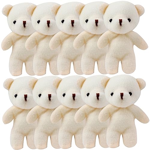 PHENOFICE 10st Mini-bär Großer Minibär Taschenbär Plüsch Schlüsselanhänger Stofftier Bär Kleine Bären Bär Stofftiere Masse Babys 10 Mini-stoffbären Kuscheltiere Spielzeug Beige Pp Baumwolle von PHENOFICE