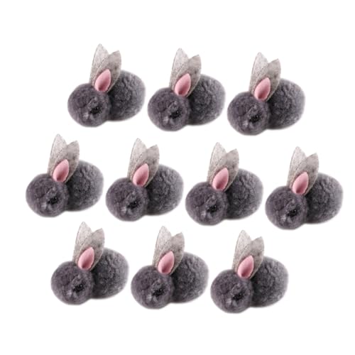 PHENOFICE 10st Plüsch Häschen Osterhasen-plüsch Weicher Kleiner Hase Kleine Plüschtiere Kaninchen Osterhasenfiguren Mini Plüschhasenspielzeug DIY-verzierung Kleidungsstückverzierung Grey von PHENOFICE