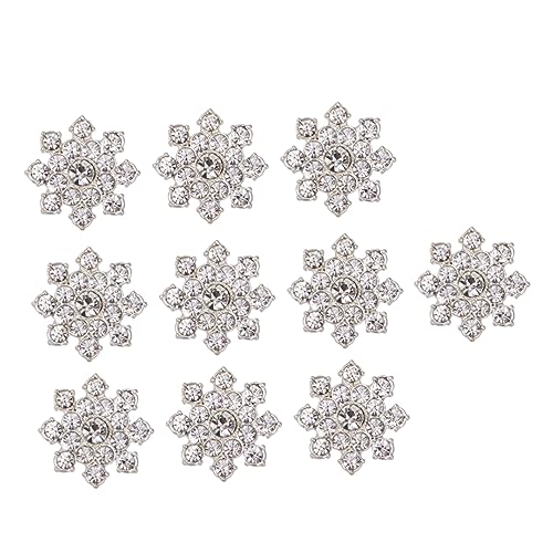 PHENOFICE 10st Schmuck DIY Zubehör Blumenanhänger Flatback-strassverzierungen Bankettzubehör Blumenschmuck DIY Zubehör Anhänger DIY Schmuckzubehör Blumen-Flatback-Verzierungen Silver von PHENOFICE