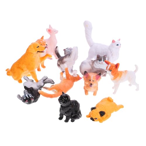 PHENOFICE 12 Kleine Hunde Und Katzenfiguren Realistische Modelle Von Welpen Und Kätzchen Dekorative Ornamente Für Tierliebhaber Ideal Für Sammlungen Oder von PHENOFICE