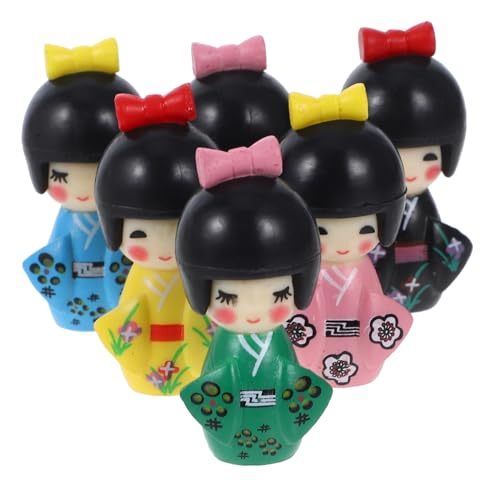 PHENOFICE 12 STK Kimono-puppenschmuck Japanische Kimonopuppen Mini-Kimono Blumendekorationen Haushalt Puppenskulptur Japanische Puppenverzierung Bausatz Asiatische Figuren Mikrospielzeug PVC von PHENOFICE