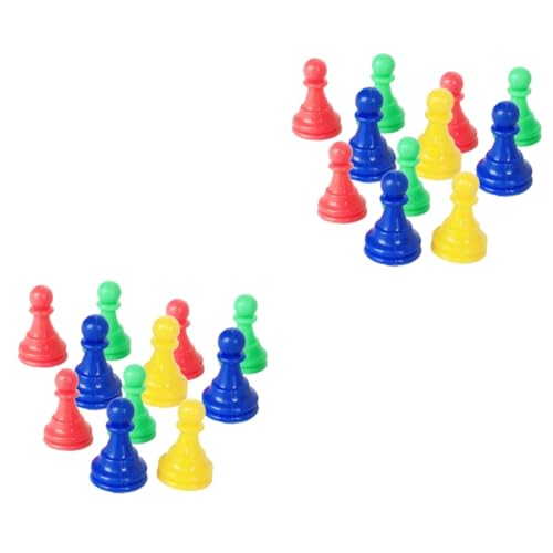 PHENOFICE 128 STK Zubehör für Brettspiele Schachspielzubehör Schach Dame Schach zubehör schachfiguren Set Schachspielzeug für Kinder Schachfiguren Zubehör Schachbrett gemischter Farbprüfer von PHENOFICE