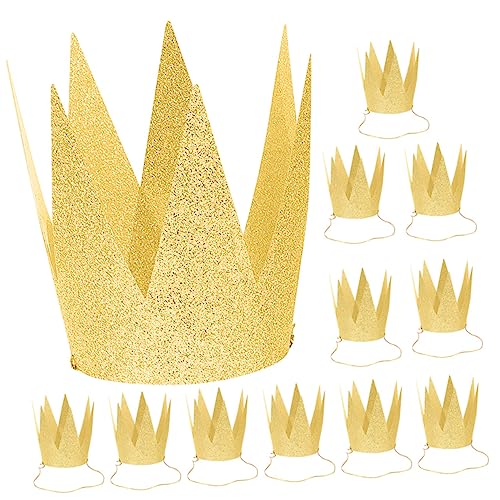 PHENOFICE 12St Geburtstagshut Geburtstagsdeko kinderkleider partyhüte kinder birthday present Mini-Hut Kindergeburtstagskronen Geburtstag Papierhüte Geburtstagsmütze für Golden von PHENOFICE