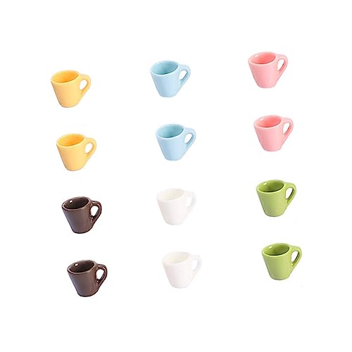 PHENOFICE 12St Mini-Tasse wohnungseinrichtung Home Decoration bastelzeug puppenhauszubehör Mini-Teetasse Mini-Cocktailgläser Miniatur-Cup-Ornamente Mini-Wasserbecher-Verzierungen Harz von PHENOFICE