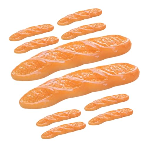 PHENOFICE 12St Nachgemachtes langes Baguette deko Spielzeug praktisch Mini-Brot-Modell Miniaturbrot Puppenhausbrot Simulationsfrühstück Puppenessen kleines Brot winziges Essen Harz Orange von PHENOFICE