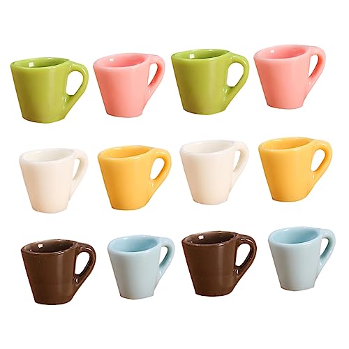 PHENOFICE 12St Tasse Ornamente kuschelig cutermesserser tischdeko esstisch wohnungsdeko sammlerstücke Tiny Cup Mini-Bierkrüge Kleiner Hausbecher Dekore für Heimgeschirr kleine Haustasse Harz von PHENOFICE