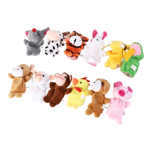 PHENOFICE 12st Fingerpuppe Plüschpuppe Zwillingskinderwagen Für Neugeborene Geschichte Marionetten Pinata-Spielzeug Mini-kuscheltiere Fingerspielzeug Mini-tierspielzeug Tierpuppen Stoff von PHENOFICE