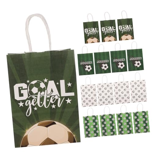 PHENOFICE 16St Geschenktüte mit Fußballmotiv Zubehör für Fußballpartys Partytüten zum Thema Fußball Sportparty Geschenktasche Fußball Geschenktüte Geschenkverpackungsbeutel Geschenktüten von PHENOFICE