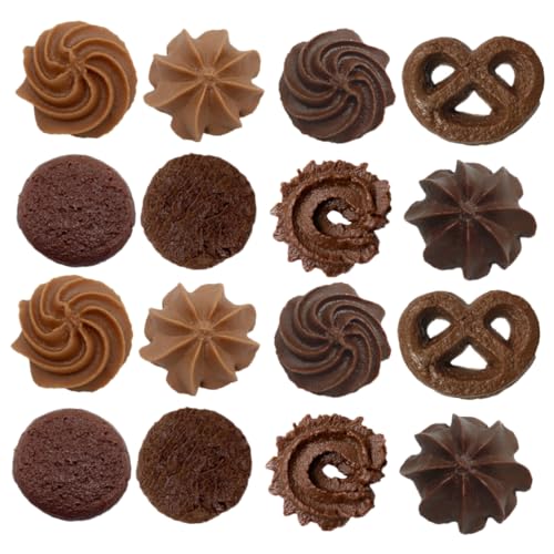 PHENOFICE 16st Keks-Modell Cookie-Modell Gefälschter Keks Keksdosen Mit Deckel Simulierte Desserts Cookies-anzeigemodell Lebensechte Kekse Requisiten Mädchen-osterkorb Coffee PVC von PHENOFICE