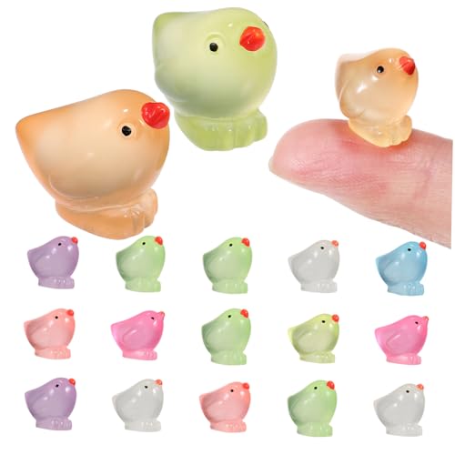 PHENOFICE 18 STK Leuchtendes gelbes Huhn aus Harz Küken Figuren von Nutztieren Hühnergarten-Statue kleine Tierfigur Mini tierfiguren Mini Chicken kleine Hühnerfiguren Mini-Huhn-Spielzeug von PHENOFICE