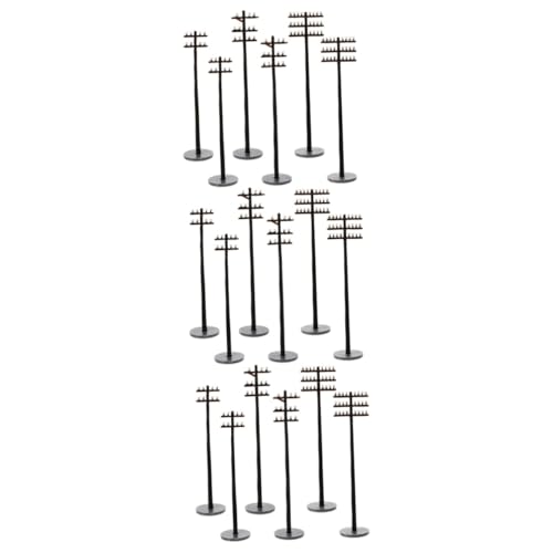 PHENOFICE 18 Stück Mini Telefonmasten, Telegrafenmasten, Modell Szenario, Telegrafenmast Modelle, Sandtisch, Szenenzubehör, Landschafts Telegrafenmasten, Mikro Landschaftsmodell, Mini von PHENOFICE