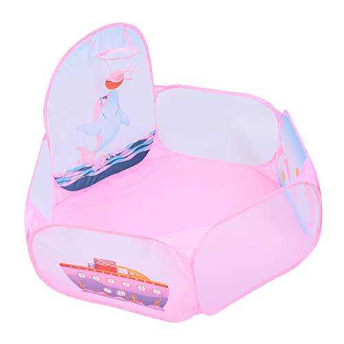 PHENOFICE 1Stk Kinder werfen Basketball Bällebad Babybecken Faltbares Kinderspielbecken Spielpool Kinder geschirrset Spielzeug spielzeugbox Kinder -Basketballzelt Hausversorgung Rosa von PHENOFICE