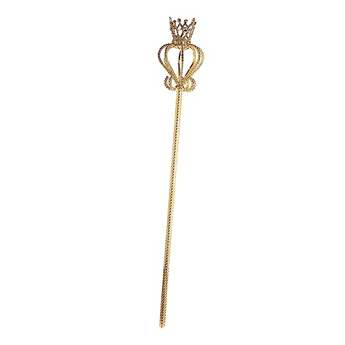 PHENOFICE 1Stk Kronen Zepterspielzeug Party Zauberstab -Meilenstein-Requisiten faschingsaccessoires Fasching Accessoires dekorativer Spazierstock Krone Zauberstab Bohren Golden von PHENOFICE