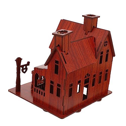 PHENOFICE 1stk 3D- -Puzzle Kreatives Puzzle-Spielzeug Modell Montagehaus Musterhaus 3D- Bauen Spielzeug Zusammen Puzzle Kinder Bausatz Hausmodell-Puzzle-Spielzeug Brown Holz von PHENOFICE