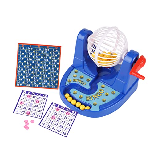 PHENOFICE 1stk Bingo-Spiel Bingo-tablett Bingo-maschinenkäfig Brettspiele Liefert Kinderspielzeug Mini-lotteriemaschine Blaue Bingo-Chips Interaktive Eltern-Kind-Spiele Puzzle-Spielzeug Blue von PHENOFICE