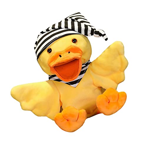 PHENOFICE 1stk Entenhandschuhe Handpuppe Für Kinder Entenspielzeug Plüschhand Tierhandschuhpuppe Babybett Geschichte Requisite Gefülltes Faultier Plüschtier Mundpuppe Yellow Kurzer Plüsch von PHENOFICE