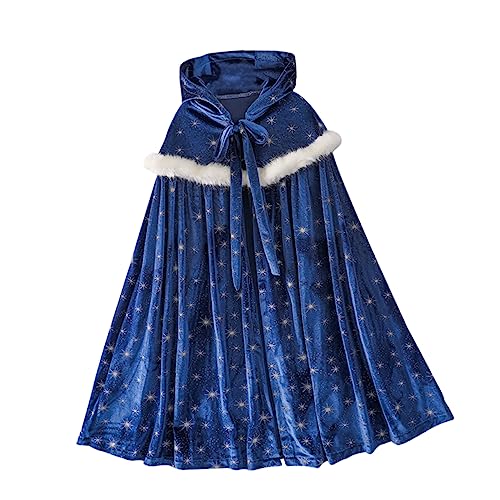 PHENOFICE 1stk Poncho Mit Pelzkragen Für Kinder Cosplay-kostüm Mantel Mit Pelzkragen Cosplay-umhang Kinderzubehör Kinder Umhang Süßer Umhang Schicker Umhang Modischer Umhang Blue Samt von PHENOFICE