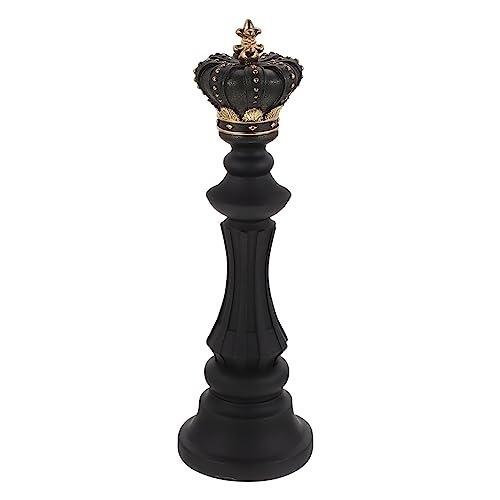 PHENOFICE 1stk Schach Ornamente Internationales Schachornament Schachkönig Ornament Internationale Schachdekoration Dekorative Buchstütze Schachfigur Innendekoration Black Kunstharz von PHENOFICE