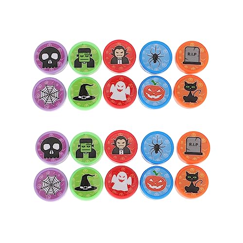 PHENOFICE 2 Kisten Halloween-Stempel Halloween-bastelbedarf Kinderspielzeug Stempel Für Halloween-Partys Verschiedene Spielzeuge Strumpf Stuffer Leckereien Halloween-stampfer Plastik von PHENOFICE