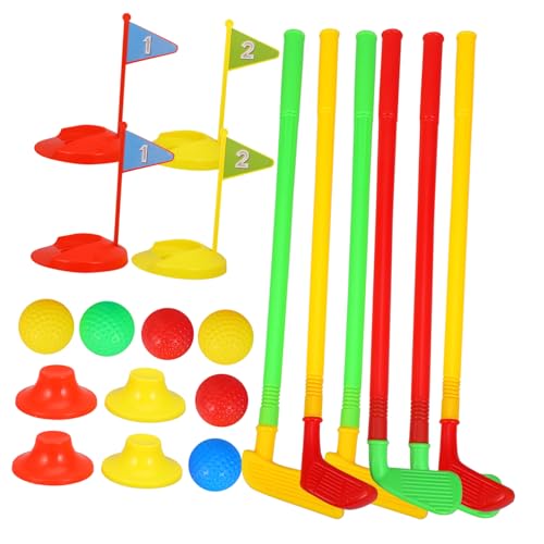 PHENOFICE 2 Sätze Golfclubs Golfballspiel Lernspielzeug Für Kinder Sportspiele Für Kinder Pädagogisches Golfspielzeug Outdoor-Spielzeug Für Kinder Kinderspielzeug Plastik Colorful von PHENOFICE