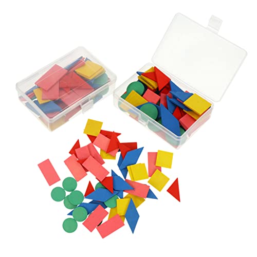 PHENOFICE 2 Sätze Mathe-Puzzle-lehrmittel Kinderpuzzle Lustiges Puzzle in Puzzleform Lernspielzeug Für Kinder Kleinkind-Form-Puzzle Geometrie-puzzlespiel Rätsel Formpuzzle Für Kinder Hölzern von PHENOFICE