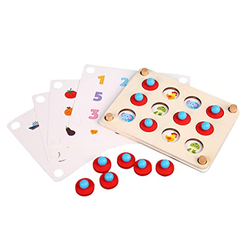 PHENOFICE 2 Sätze Memory-Spiel Schach Montessori Sensorisches Spielzeug Memory-Matching-schachspielzeug Lernspielzeug Für Kinder Puzzlebrett Für Kinder Denkendes Puzzlespiel Pappelsperrholz von PHENOFICE