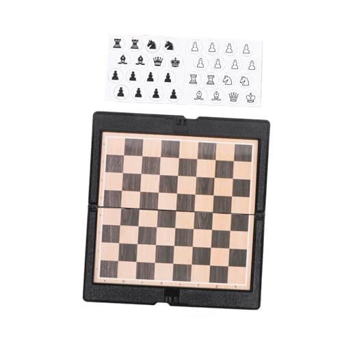 PHENOFICE 2 Satz Internationales Schach Schachbrett Faltbares Brett Schachspiel Springen Faltschach Magnetisches Schach Magnetspielzeug Faltbares Magnetschach Tragbares Schach Black Plastik von PHENOFICE