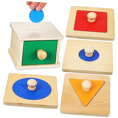 PHENOFICE 2 Satz Münzbox Puzzle für Kinder Puzzles für Kinder Montessori-Spielzeug für Babys von 6-12 Monaten rätselbuch Kinder kinderpuzzle babyspielzeuge Puzzles Spielzeug Puzzles aus Holz von PHENOFICE