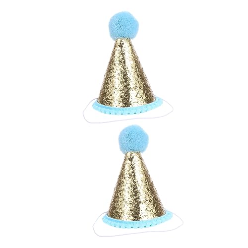 PHENOFICE 2 Stk Kindergeburtstagsmütze -partyhut Geburtstagsmützen Für Kinder Glitzernder Geburtstagshut Partykegelhut Alles Zum Geburtstag Hut Kegelhut Aus Papier Vlies Blue von PHENOFICE