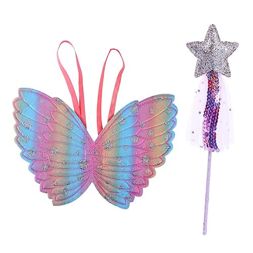 PHENOFICE 2 Stück 1 Satz Kostüm Requisiten Prinzessin zubehör Schmetterling verkleiden Sich Kostüm Fairy Wand halloweenkostüme für Kinder Kleidung Festliche Kostümrequisiten cotueme zubehör von PHENOFICE