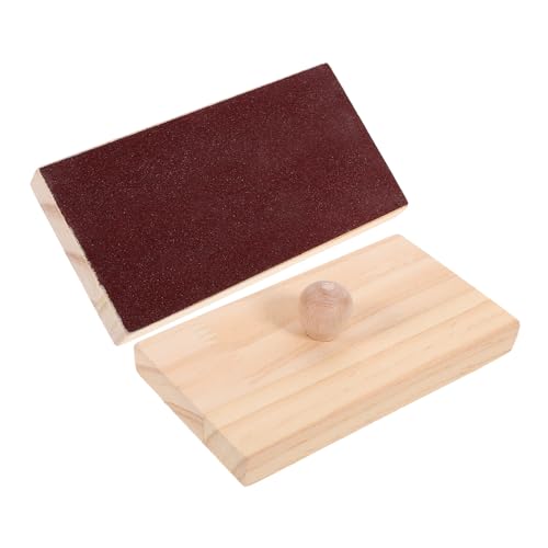 PHENOFICE 2 Stück Früherziehung Musikinstrument Schleifblock Sand Kit Sandtisch Rhythmus Sandkasten Musikspielzeug Kastagnetten Fingerkastagnette Schlagspielzeug Aus Holz von PHENOFICE