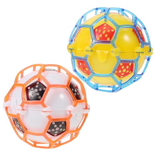 PHENOFICE 2 Stück Leuchtender Fußball Kinderspielzeug Fußball Süßigkeiten Training Fußballspiel Mini Leuchtball Leuchtender Fußball Springender LED Fußball Federnd Fußball Licht von PHENOFICE