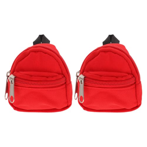 PHENOFICE 2 Stück Puppenrucksack Mit Reißverschluss, Miniatur-Schultasche, Niedliches Puppenzubehör, Mini-puppenrucksack, Mini-puppenornament Für Puppenhaus-Dekoration von PHENOFICE