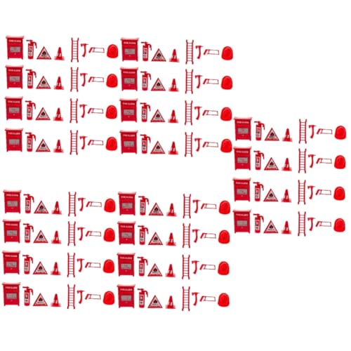 PHENOFICE 20 Sätze Mini-Feuerwerkzeug Feuerwehr Rollenspiel Kinder-Feuerleiter-Spielzeug Kinderspielzeug Spielzeug für Kinder Spielzeuge Spielzeugfeuerlöscher unterrichten Plastik rot von PHENOFICE