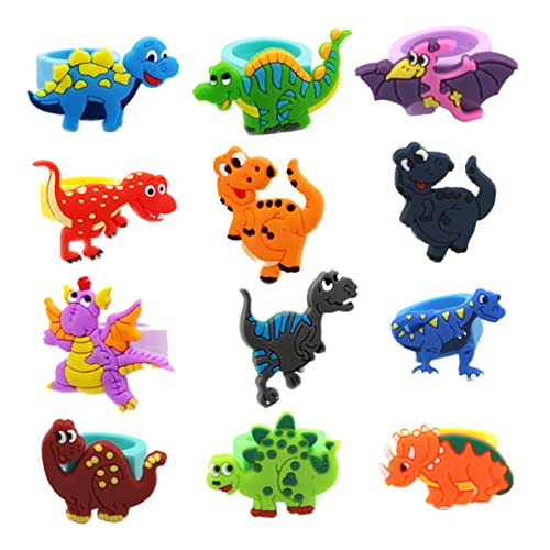 PHENOFICE 20 Stück Dinosaurier Fingerringe Aus PVC Lustige Fingerpuppen Für Kinder Ideales Gastgeschenk Für Dino Partys Zufällige Designs Für Kreative Spielstunden von PHENOFICE